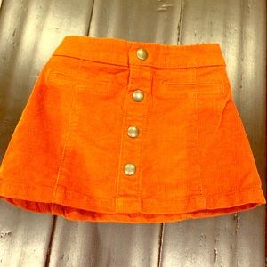 Orange corduroy mini skirt!